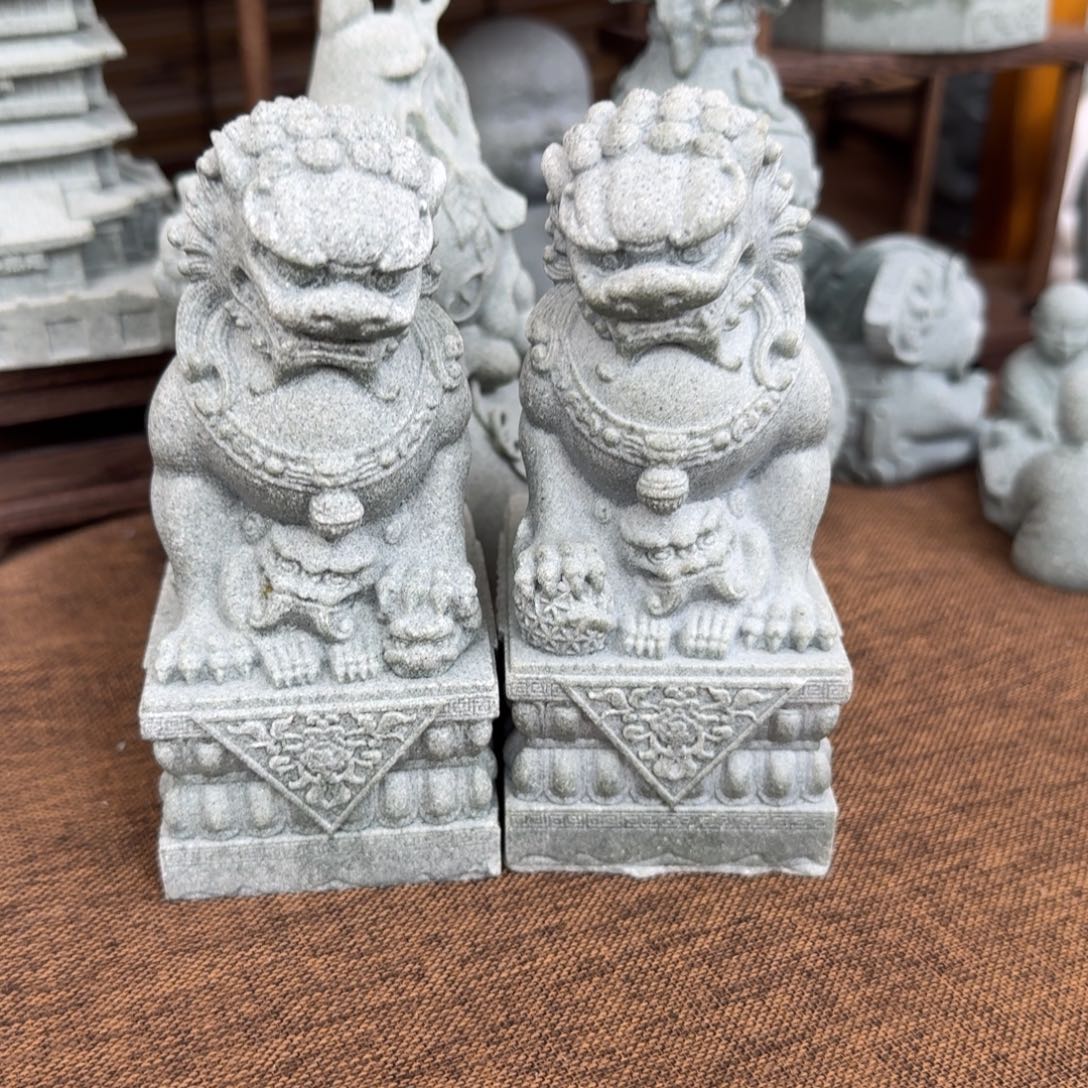 石材青砂石石狮子一对12