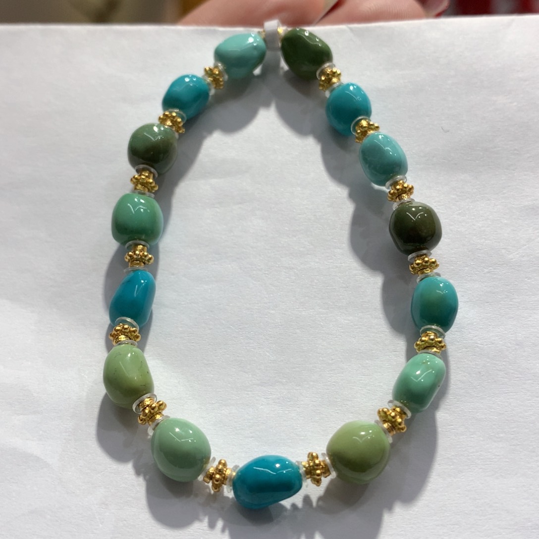 绿松石单圈银S925镶嵌