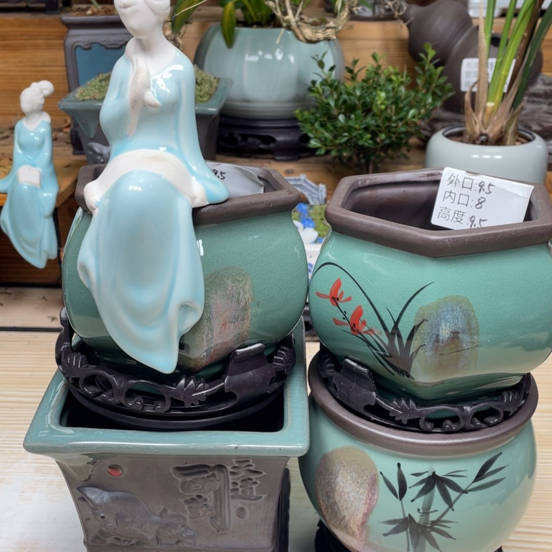 紫砂花盆陶瓷艺术花盆陶瓷