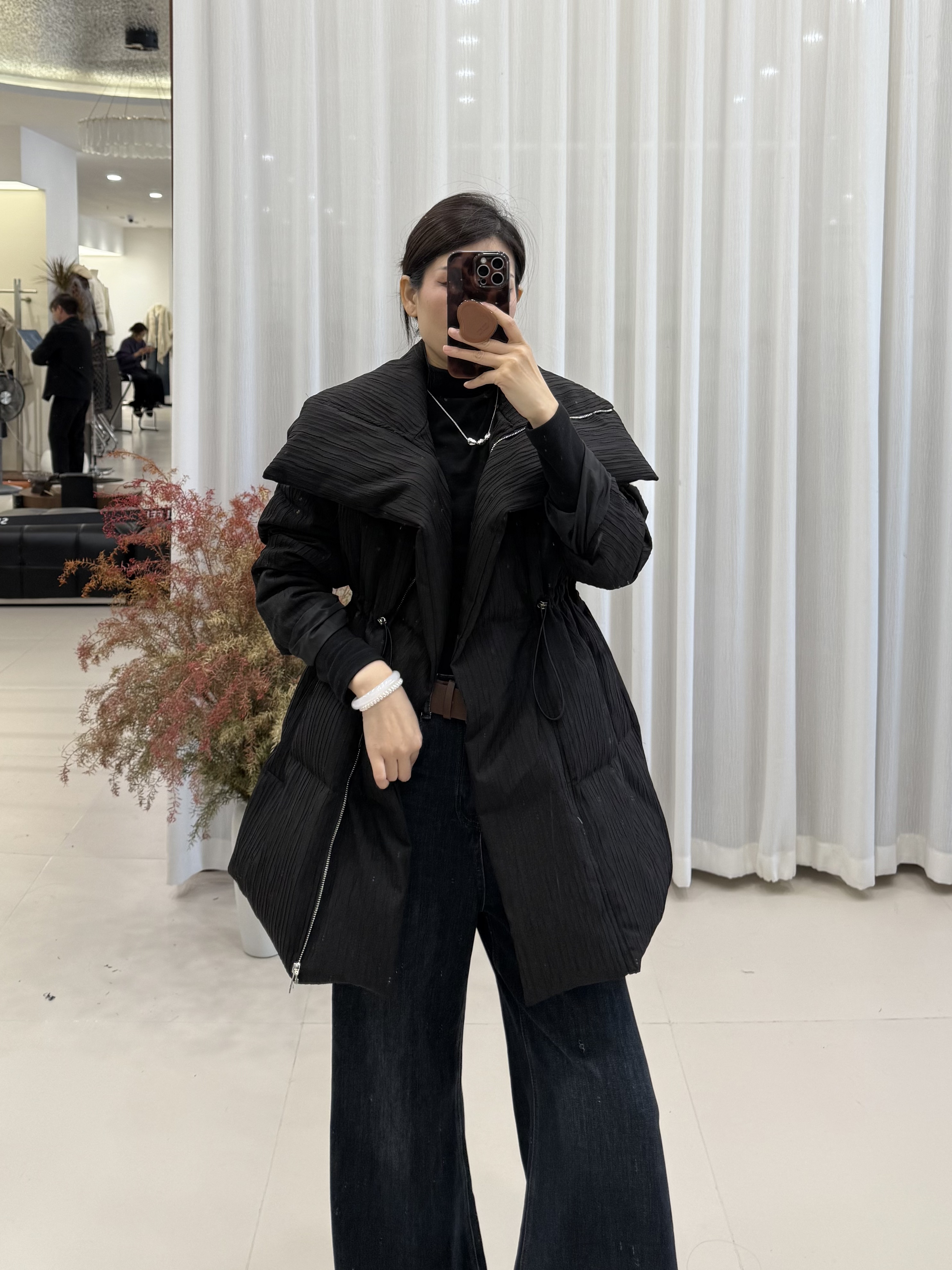 中长款加厚款设计师气质拼接休闲羽绒服0521