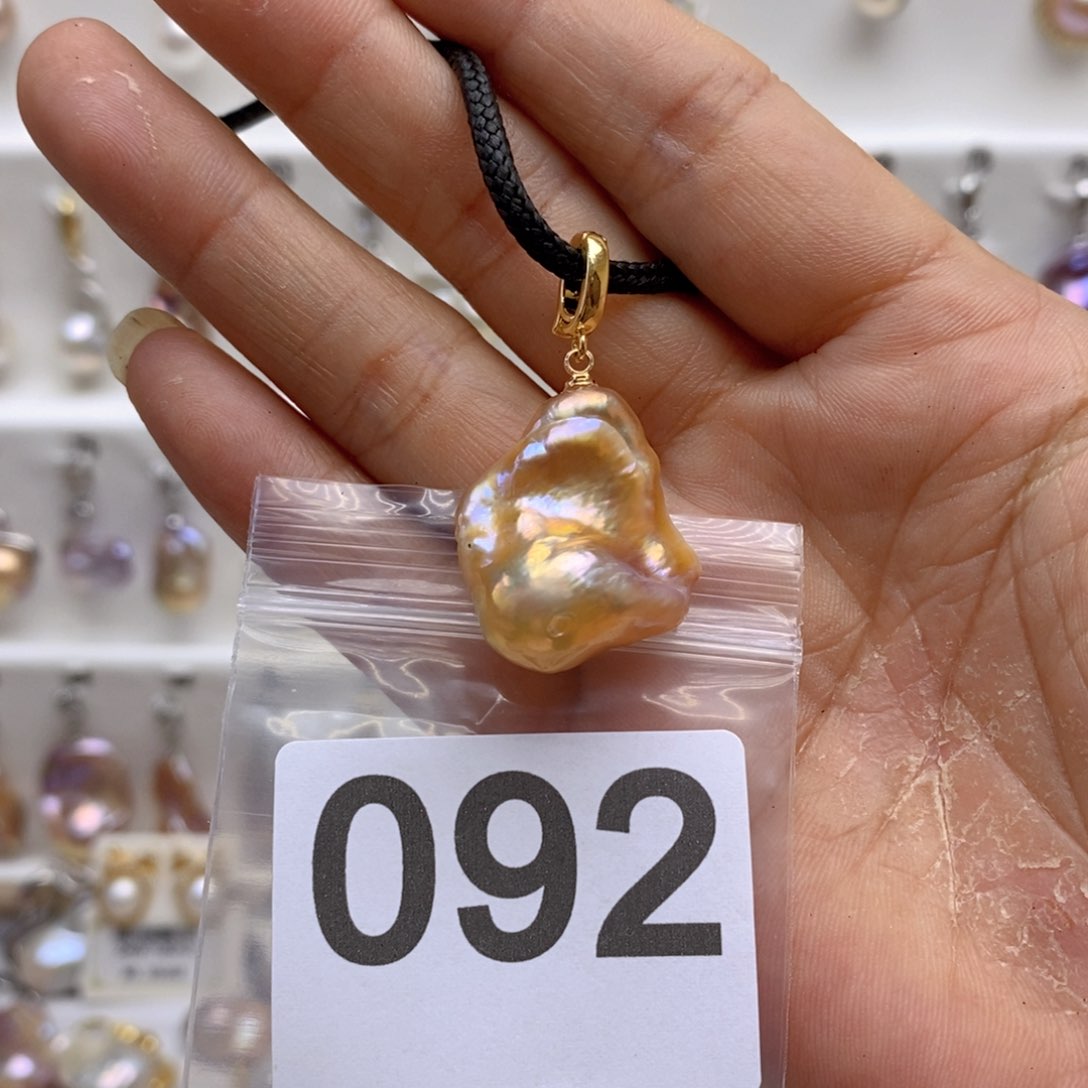 淡水珍珠颈饰银S925镶嵌92