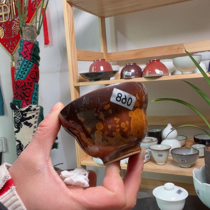 木首釉葫芦杯容量80毫升