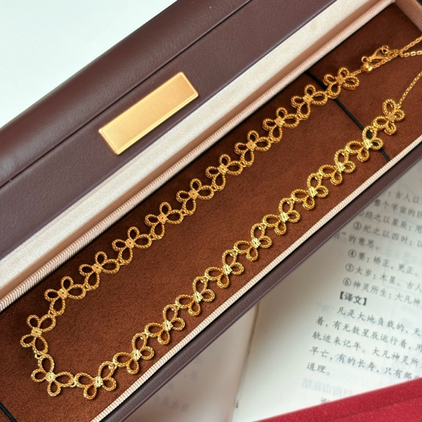 链子925银 重工艺术感满镂空蝶项链·小众设计复古银项链