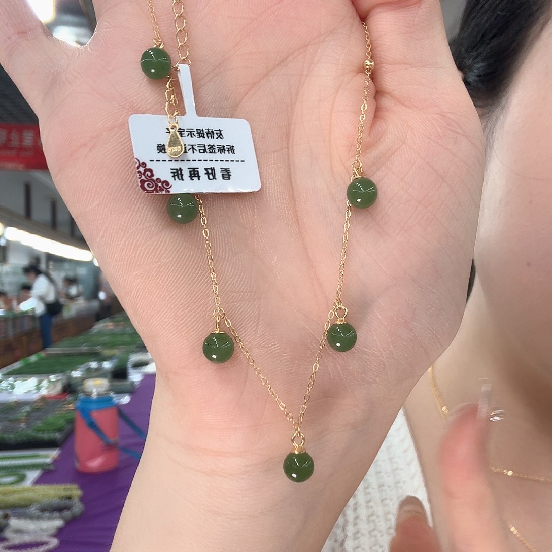 和田玉银S925镶嵌颈饰