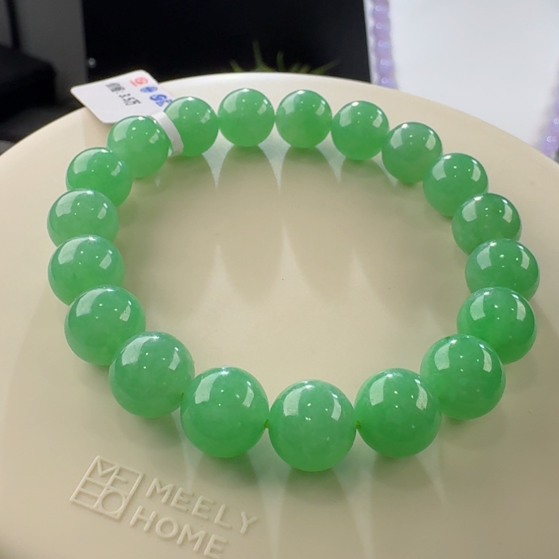 翡翠手链未镶嵌满绿单圈卡10