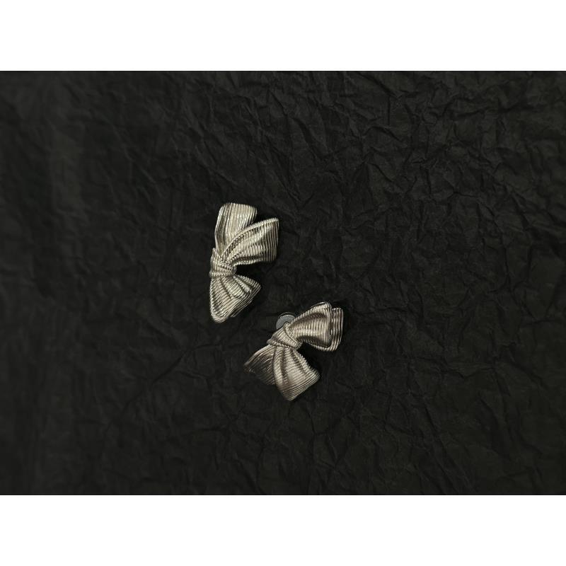 不锈钢亚克力耳饰 铁合金大理石耳饰 J25EH354蝴蝶结 