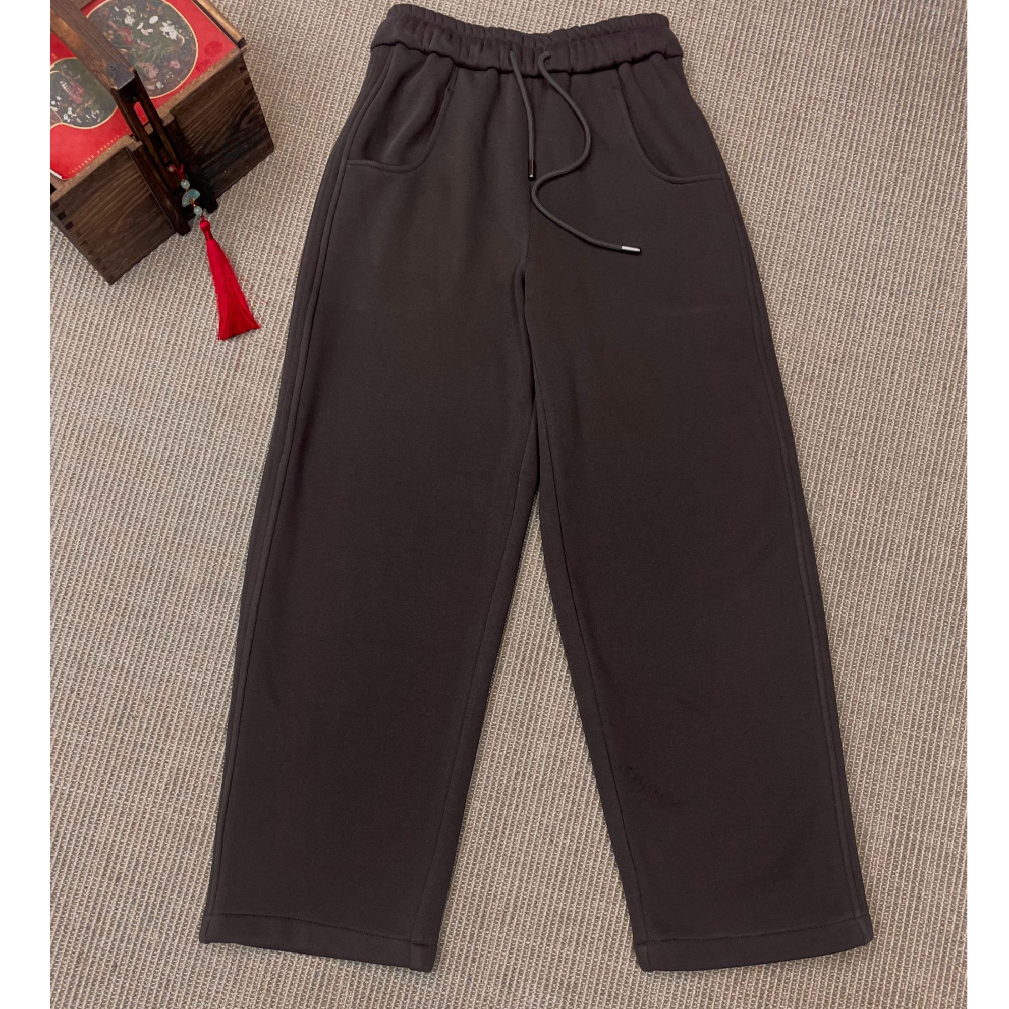 【麻布情结】秋冬加绒百搭休闲卫裤