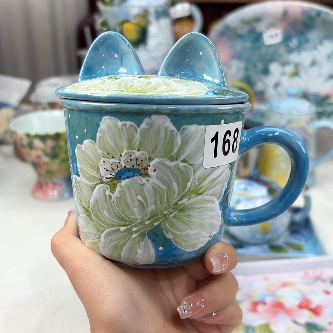 景德镇手绘高温釉下彩陶瓷茶具