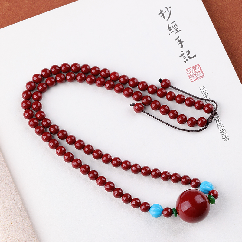 含辰砂工艺品019卡20mm单珠锁骨项链