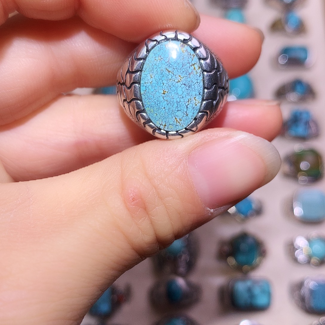 绿松石银S925镶嵌挂件