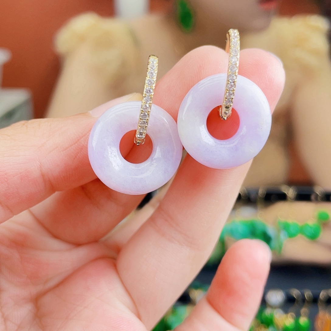 翡翠未镶嵌耳饰饰品