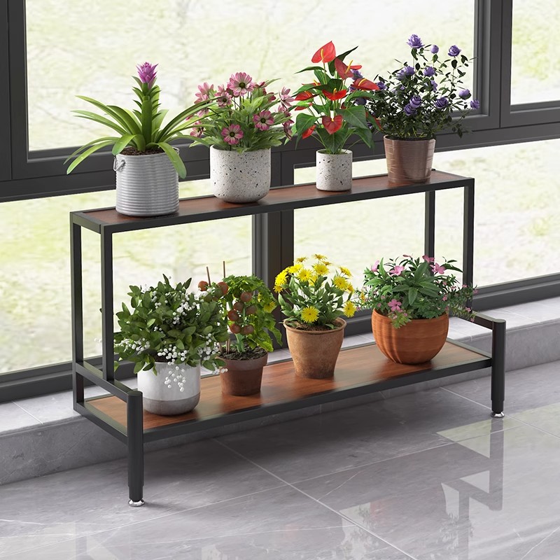 室内阳台置物架子花架多层窄窗台加宽架多肉小花架花盆架高度定做