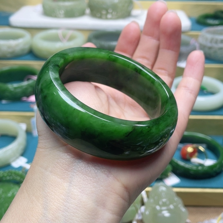 和田玉手镯54+圈口 编号58未镶嵌