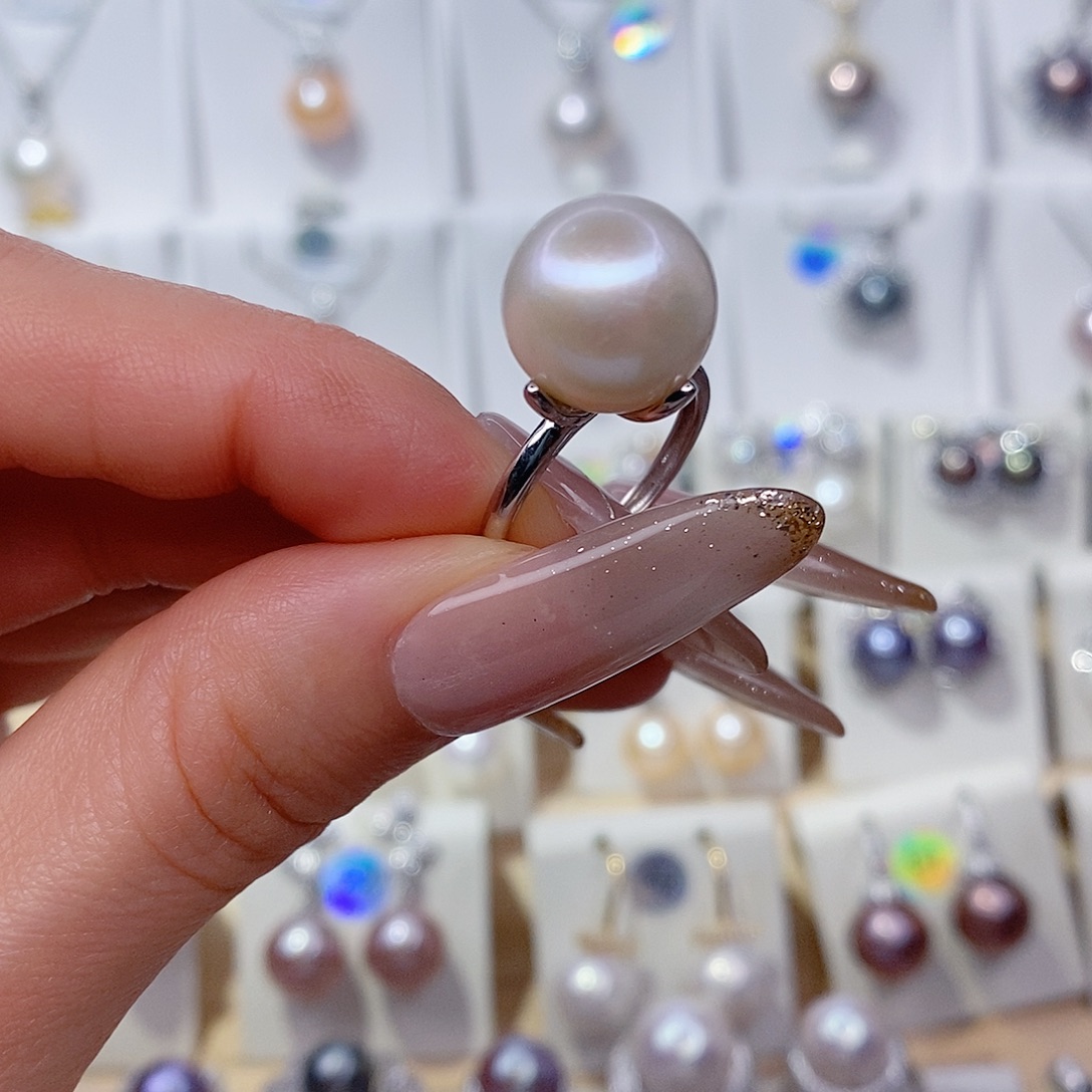 淡水珍珠银S925镶嵌戒指12➕