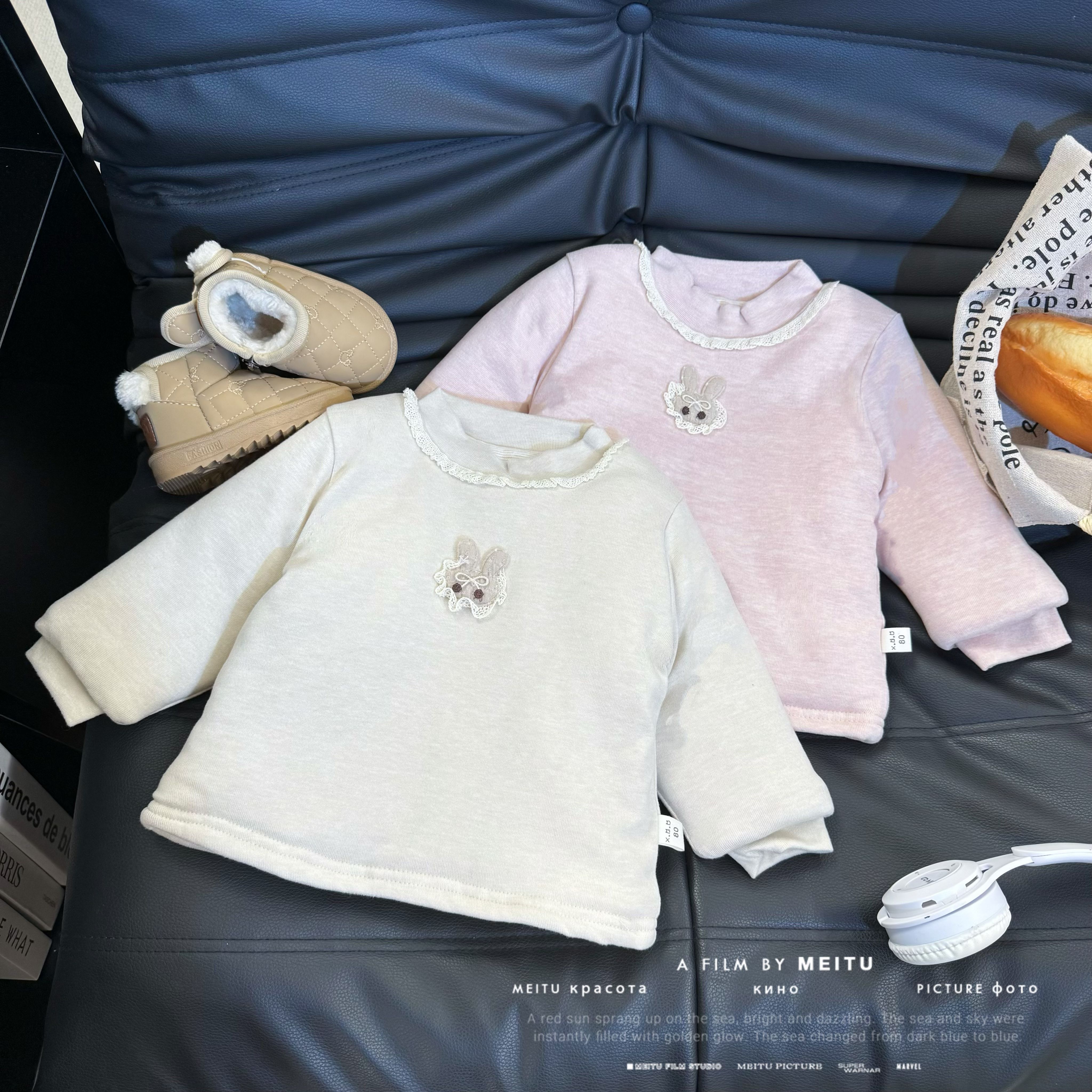 【一件过冬】女童冬季韩版加棉加厚打底衫儿童圆领长袖女宝外穿上衣