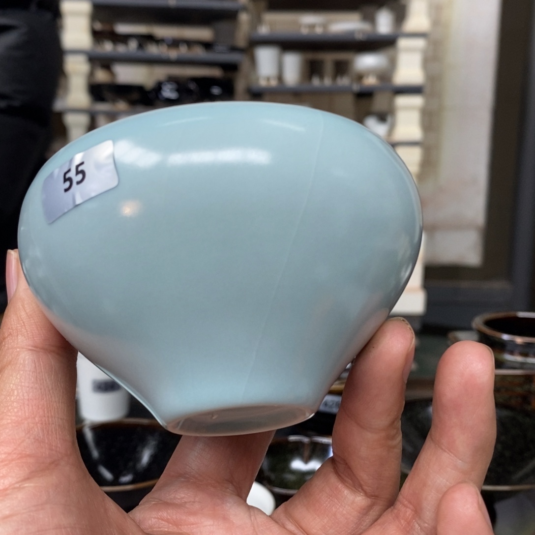 南***Z杯子陶瓷抱朴汝瓷仿古微瑕