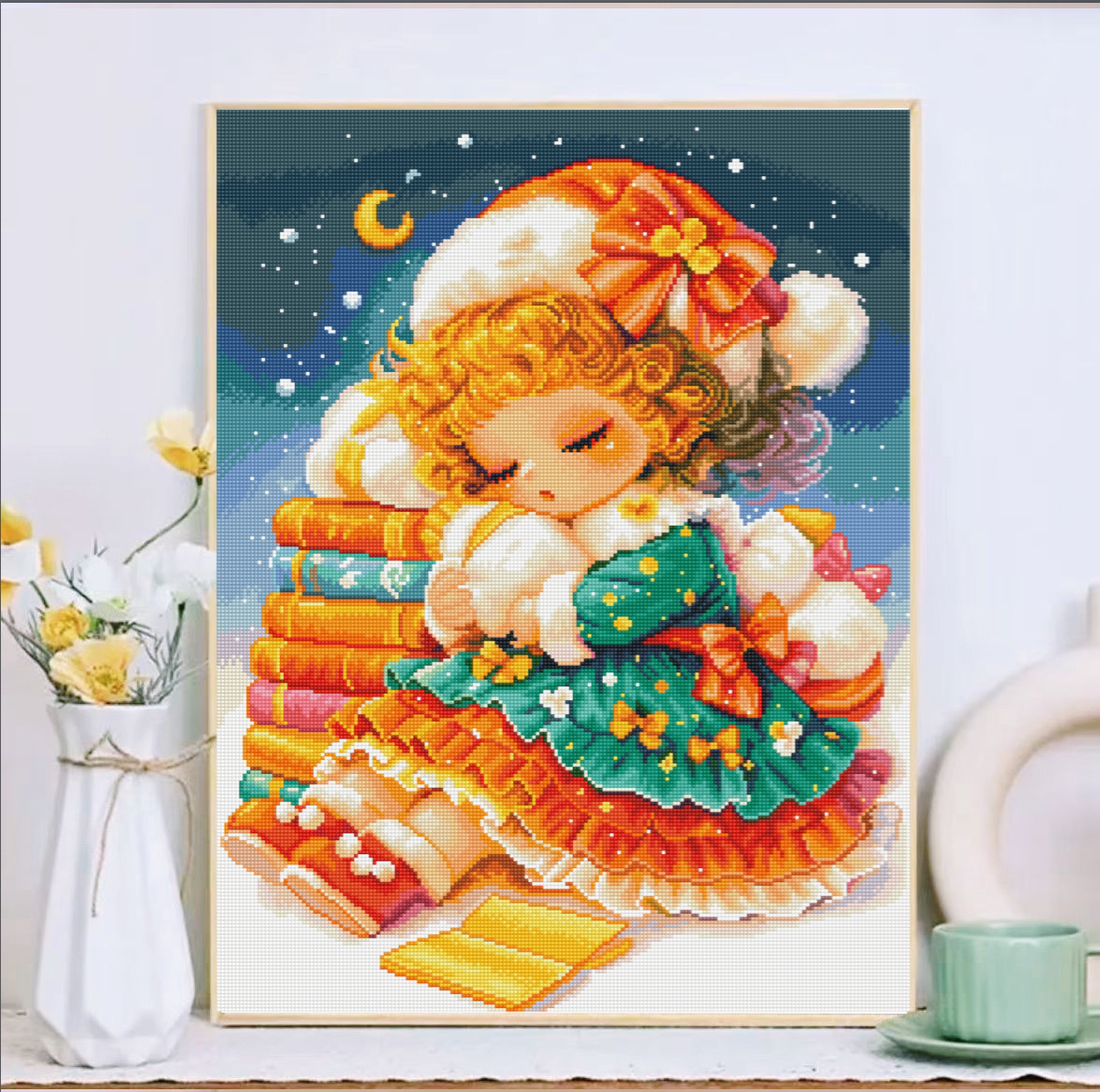 【艳儿定制】新疆长绒棉：甜梦女孩十字绣65×85厘米