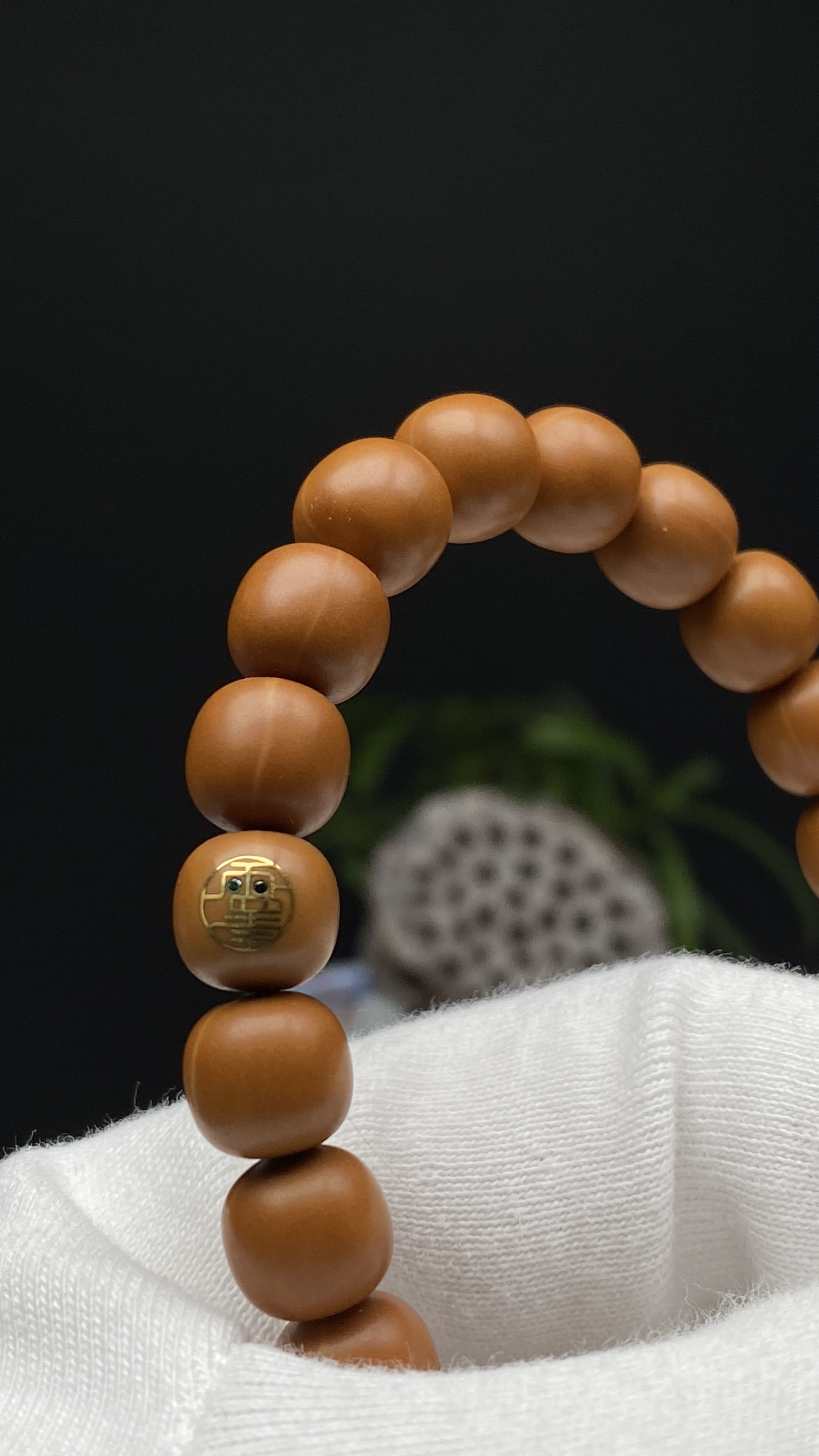 雨墨臻至猴头金线标强迫症老型手串（本产品含备籽1-2颗）