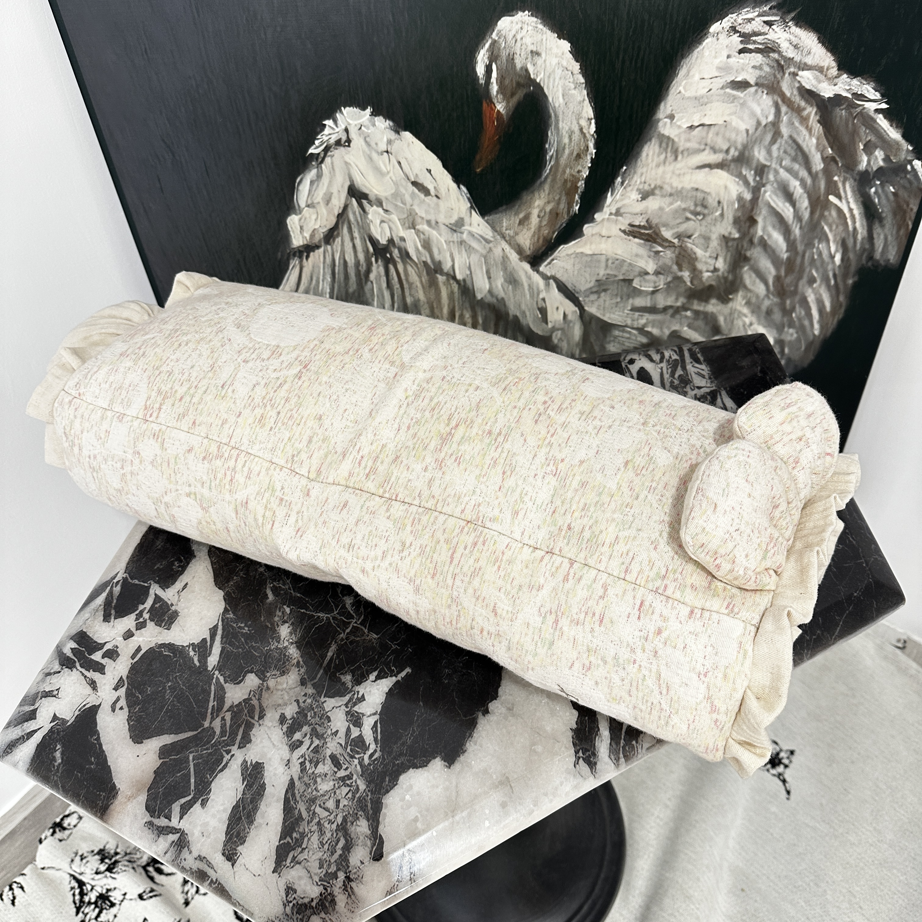 【超级红】  彩虹漾棉麻荞麦枕单只可调节拆洗