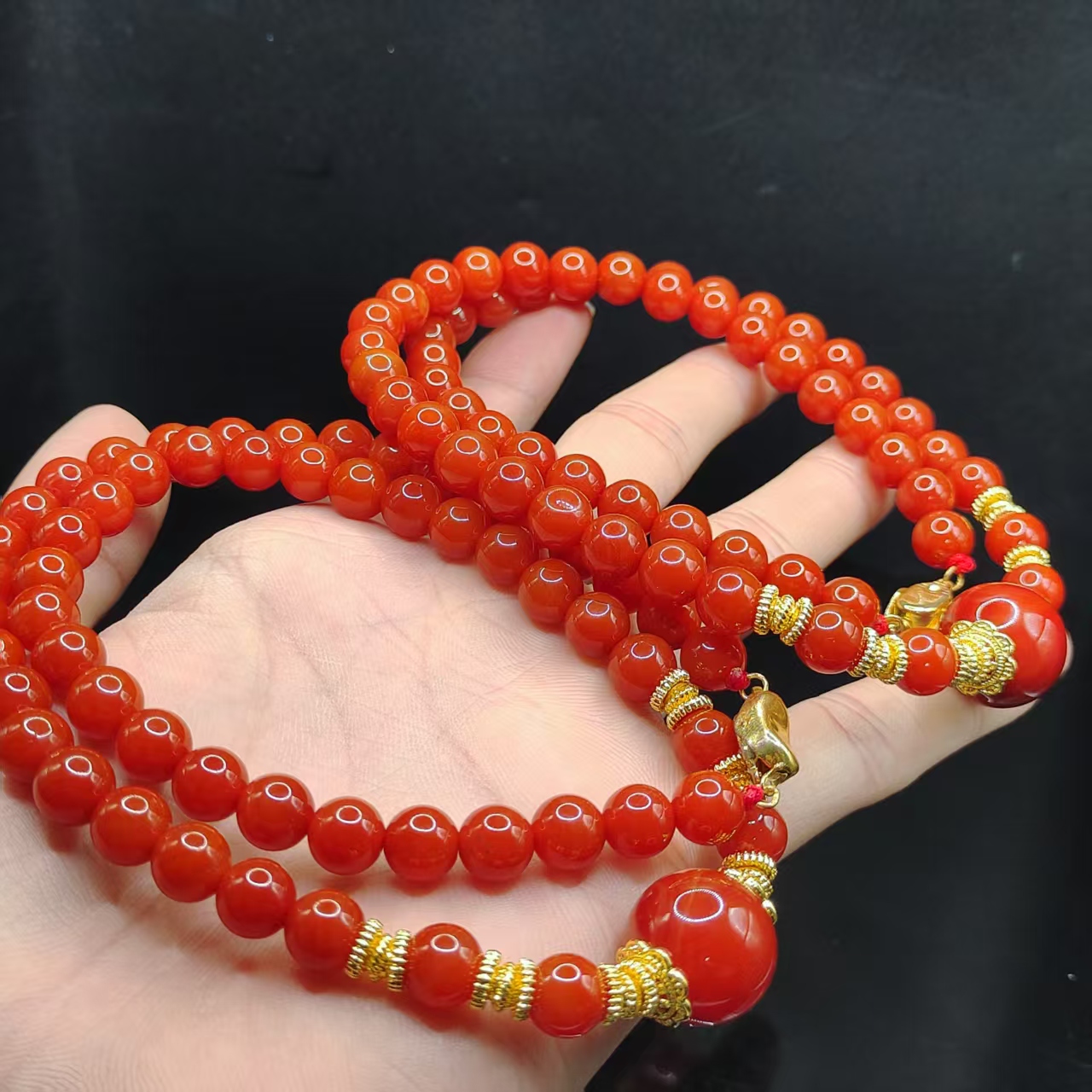 【龙龙严选】锦红DIY妈妈链B1【多样性发其一】约8mm