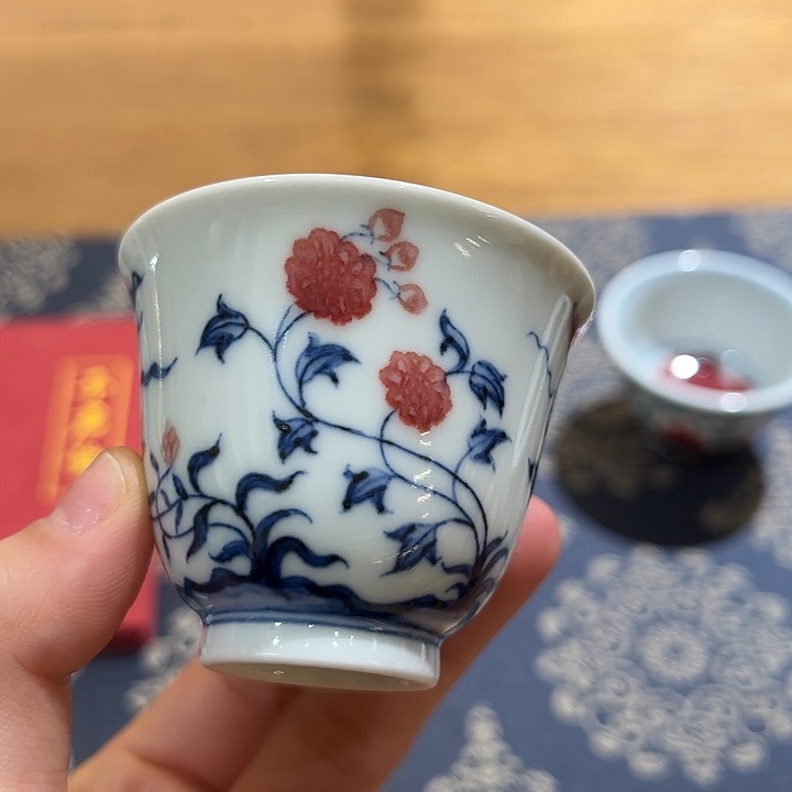 子君堂釉里红单杯杯杯