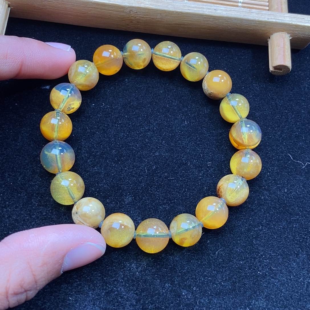 琥珀颈饰未镶嵌10.6克10mm