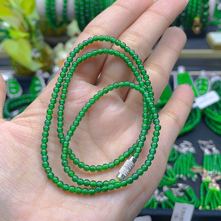 翡翠颈饰未镶嵌圆珠项链