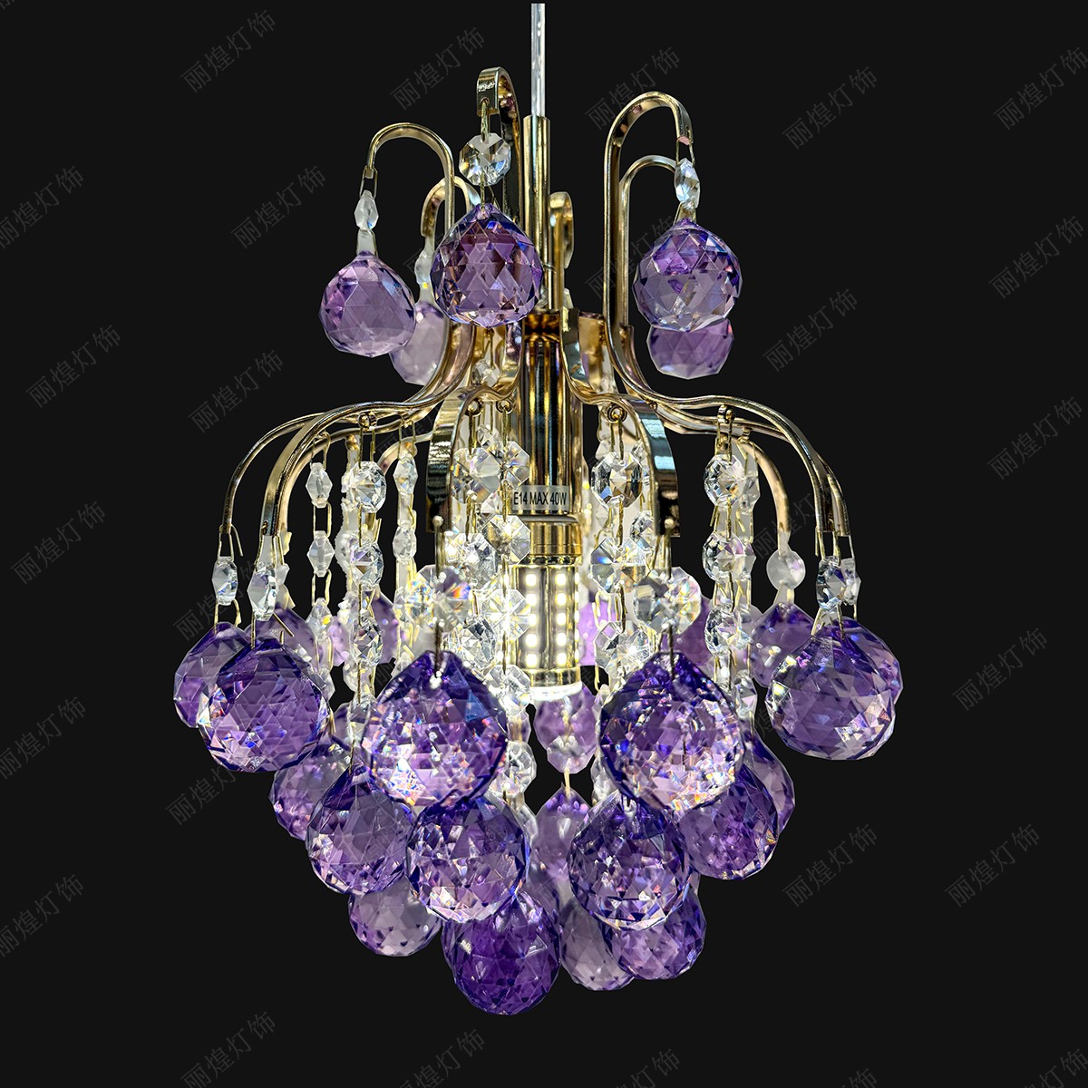 轻奢时尚水晶床头小吊灯氛围灯