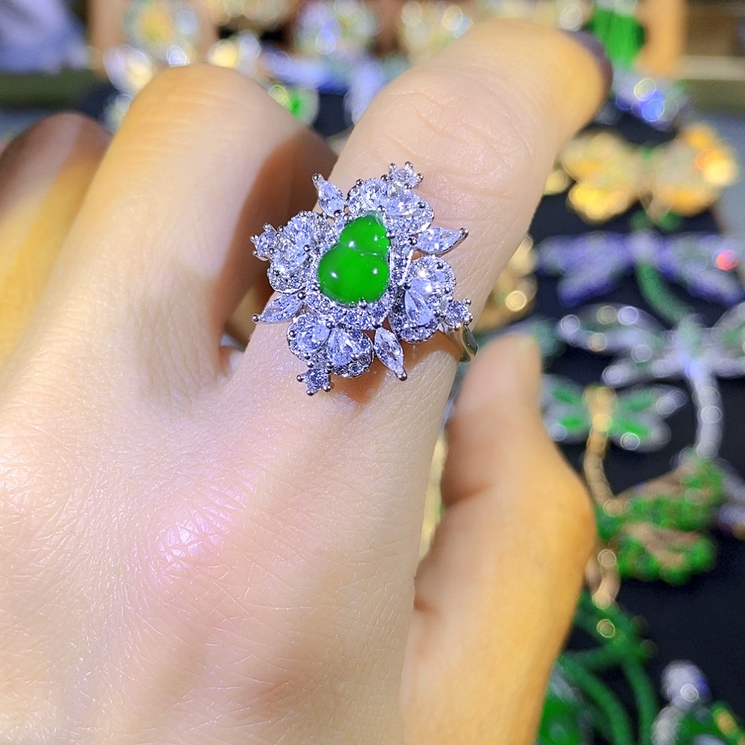 吊坠(不含链)银S925镶嵌翡翠