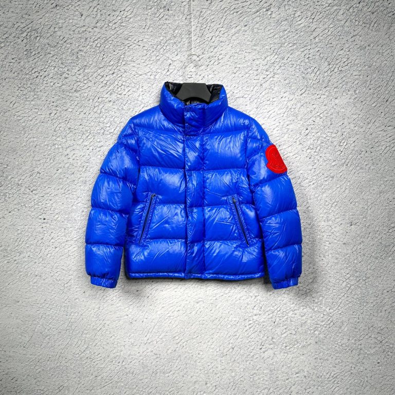 95新Moncler 蒙口/盟可睐 大童码克莱因蓝色立领羽绒服外套 12A