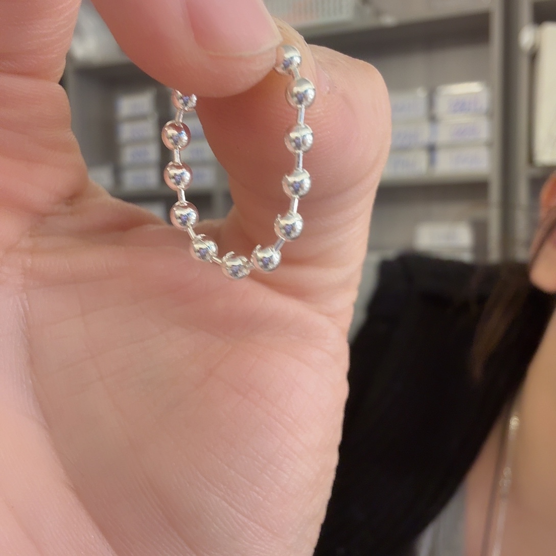 925银3mm豆豆戒指