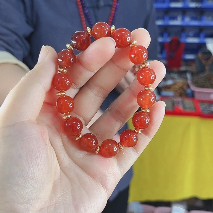 玛瑙手链未镶嵌丅19麝香手串卡12左右