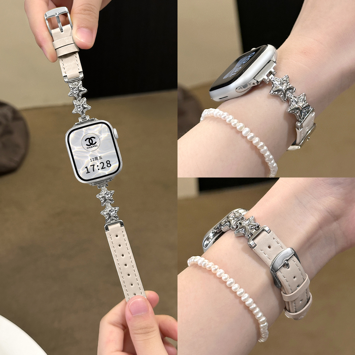 适用小米10NFC表带9Pro闪钻星星红米Watch5小米小米10华为fit4