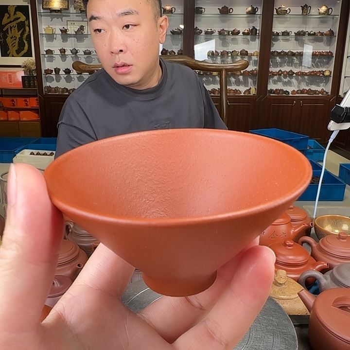 茶壶紫砂斗笠朱泥