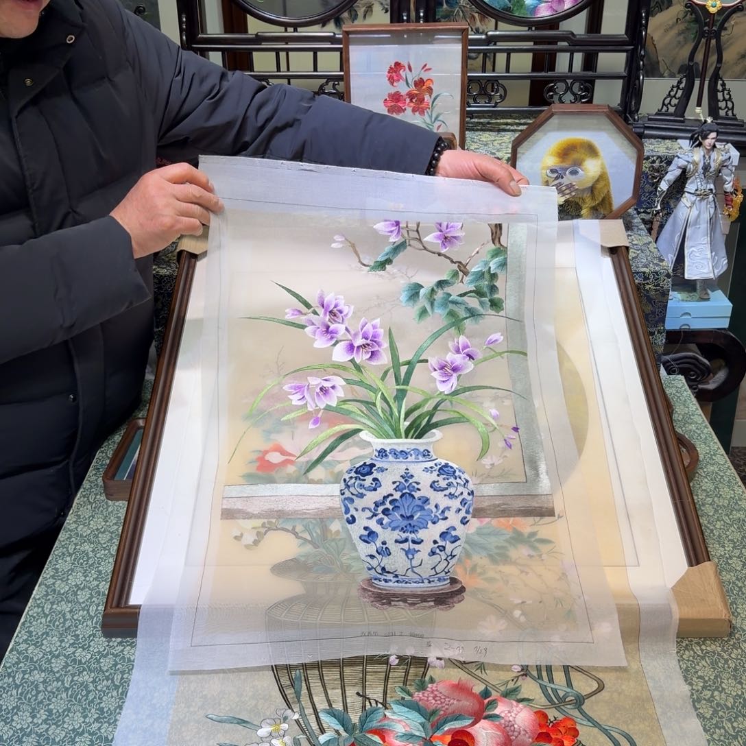 刺绣手工苏绣工艺单面绣片