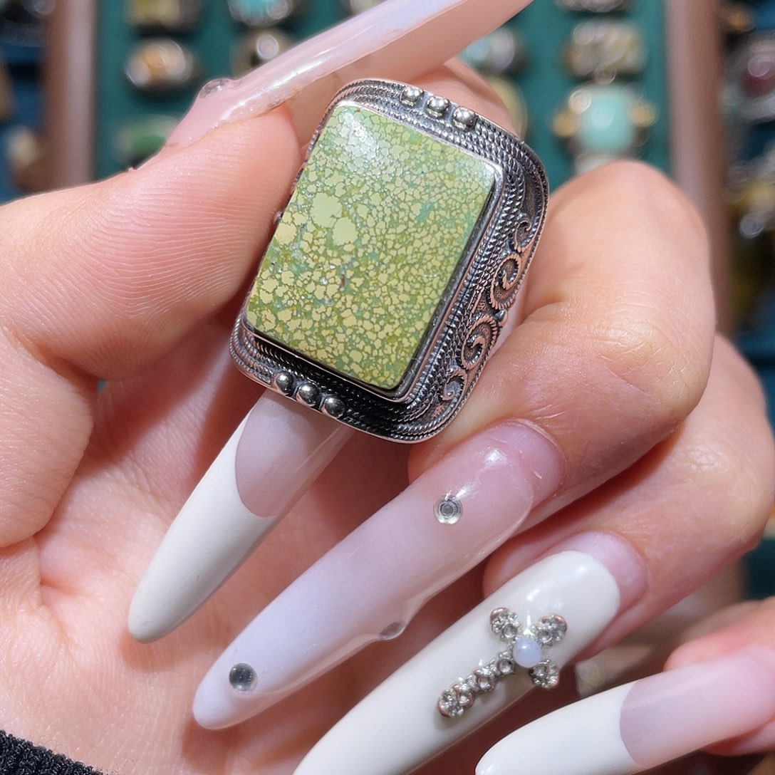 T***k绿松石银S925镶嵌戒指