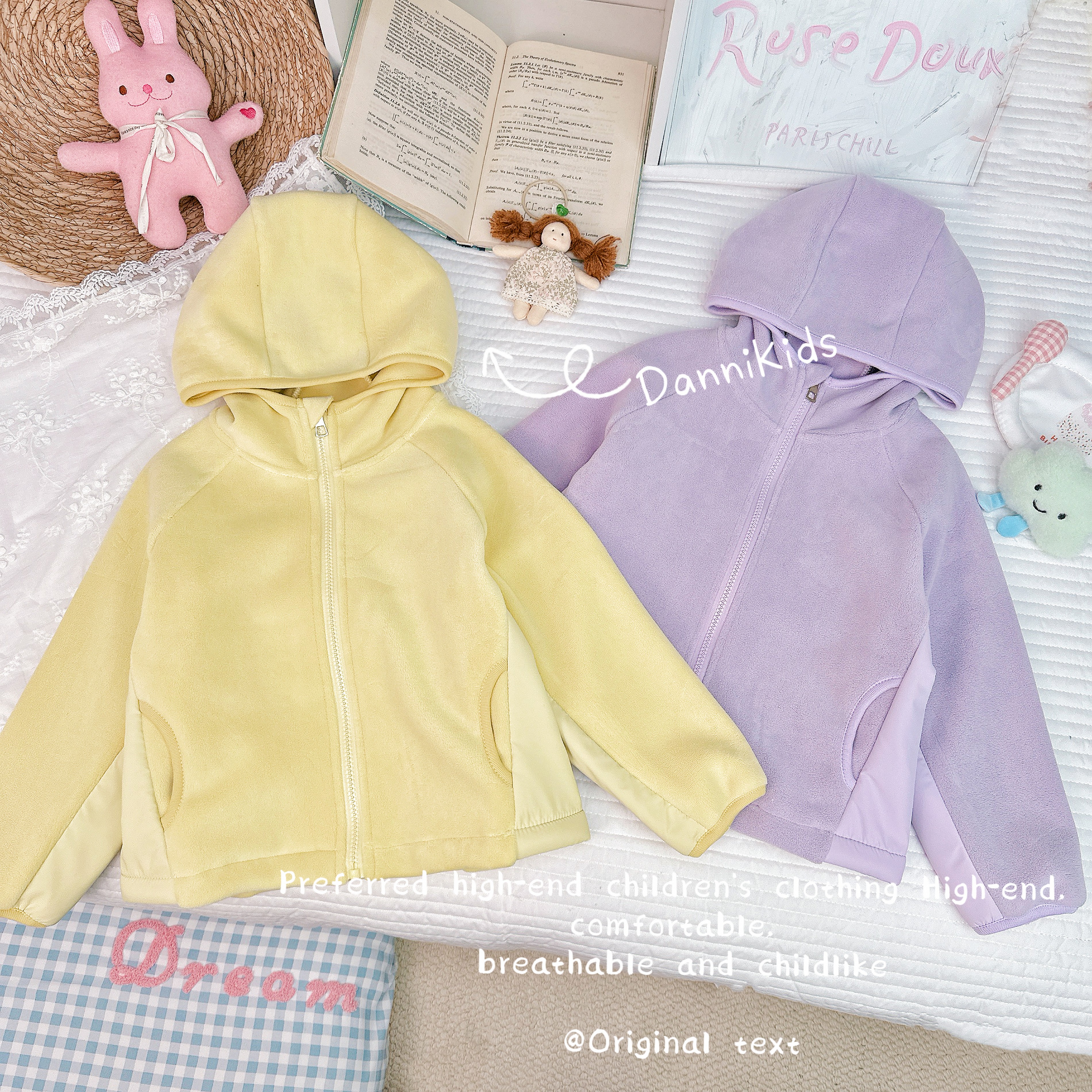 「Dannirabbit」【随心搭】冬款&纯色拼接一体绒女童外套【G-5626】
