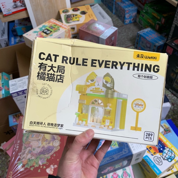 盒损积木女生街景折叠款有大局橘猫店289颗粒