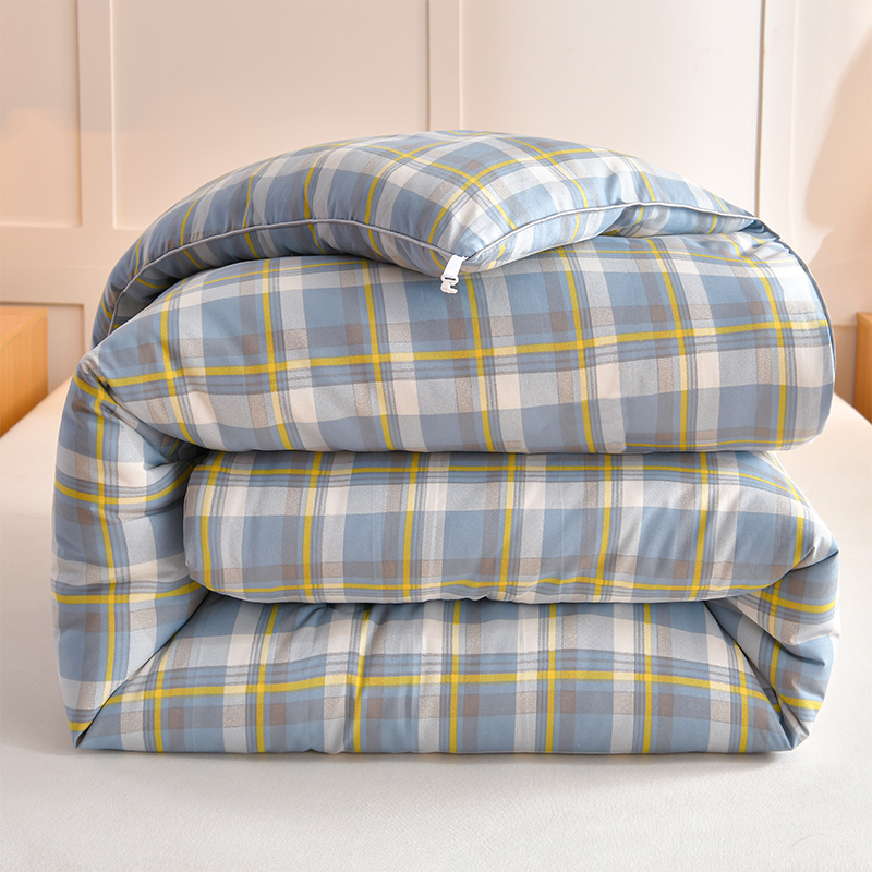 蓝大格加厚秋冬被子被芯棉被学生宿舍床上用品褥子床褥子母被冬天