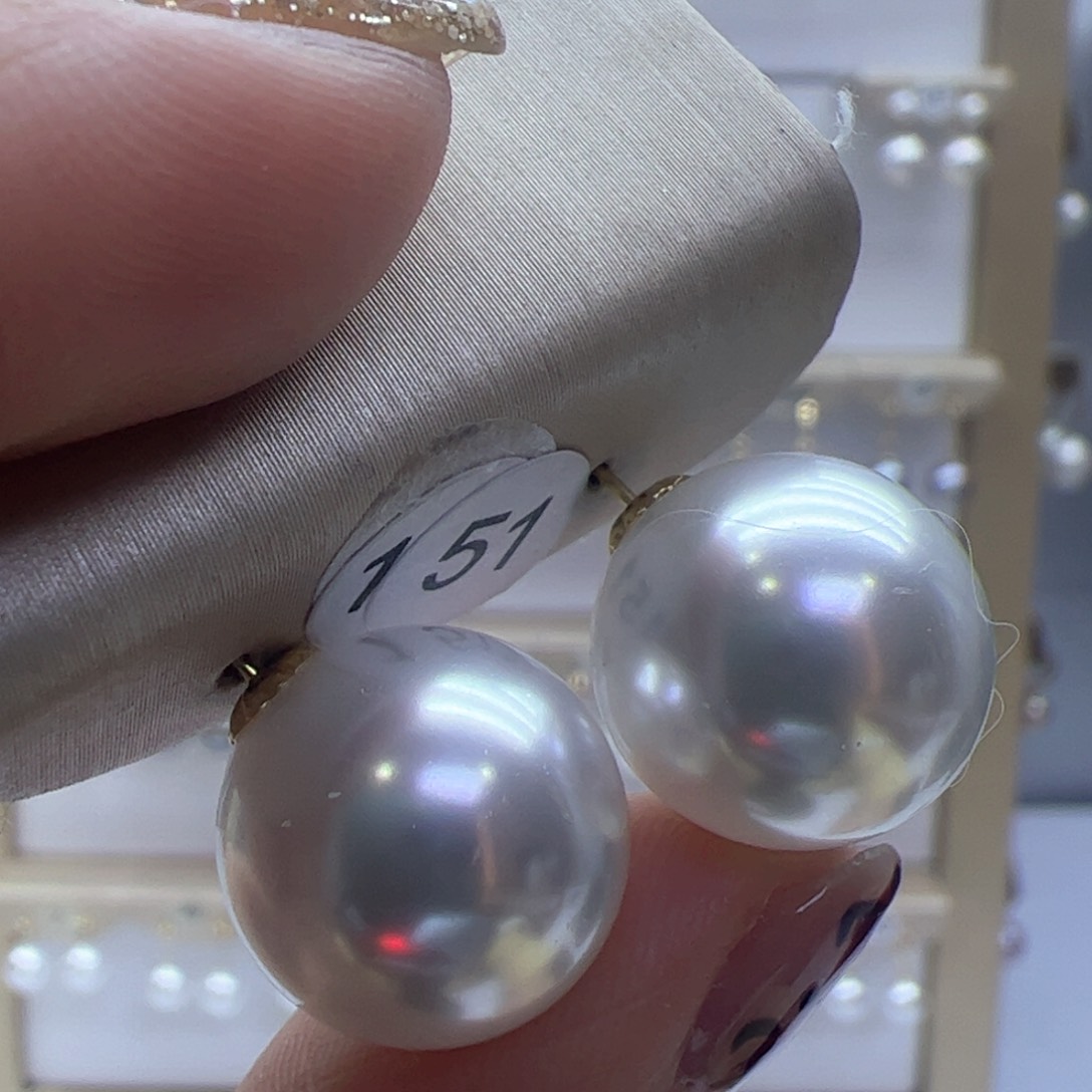 淡水珍珠耳饰18K金镶嵌