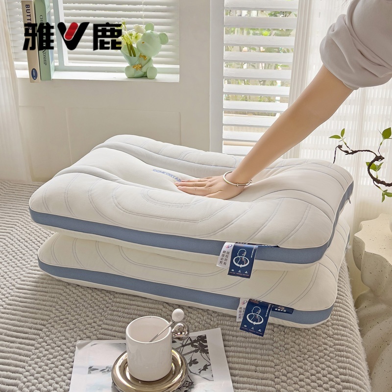 V/雅鹿羽丝绒零压深睡眠护颈亲肤透气单人学生宿舍成人家用枕芯