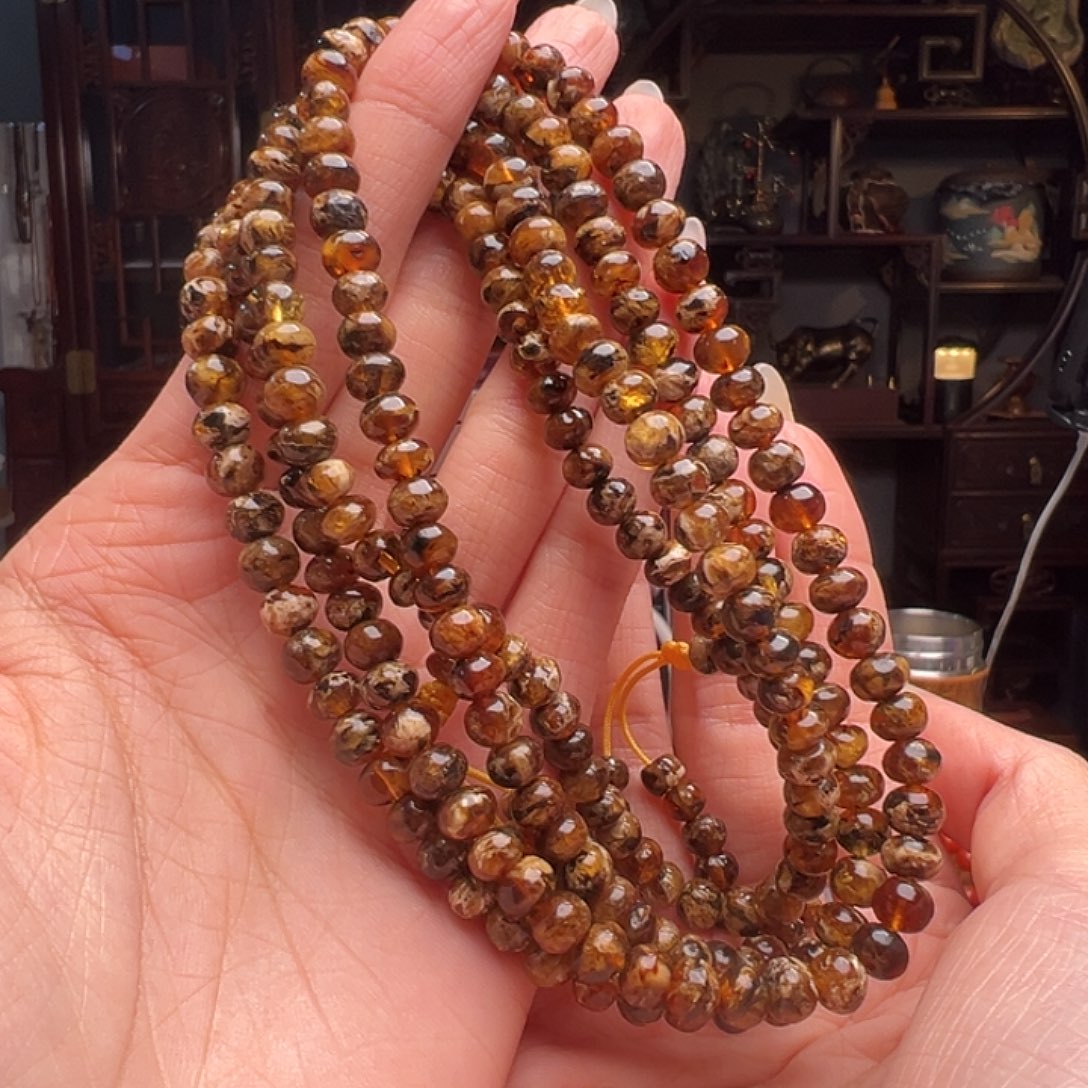 琥珀裸石未镶嵌抚顺琥珀20503多样性发其一6mm