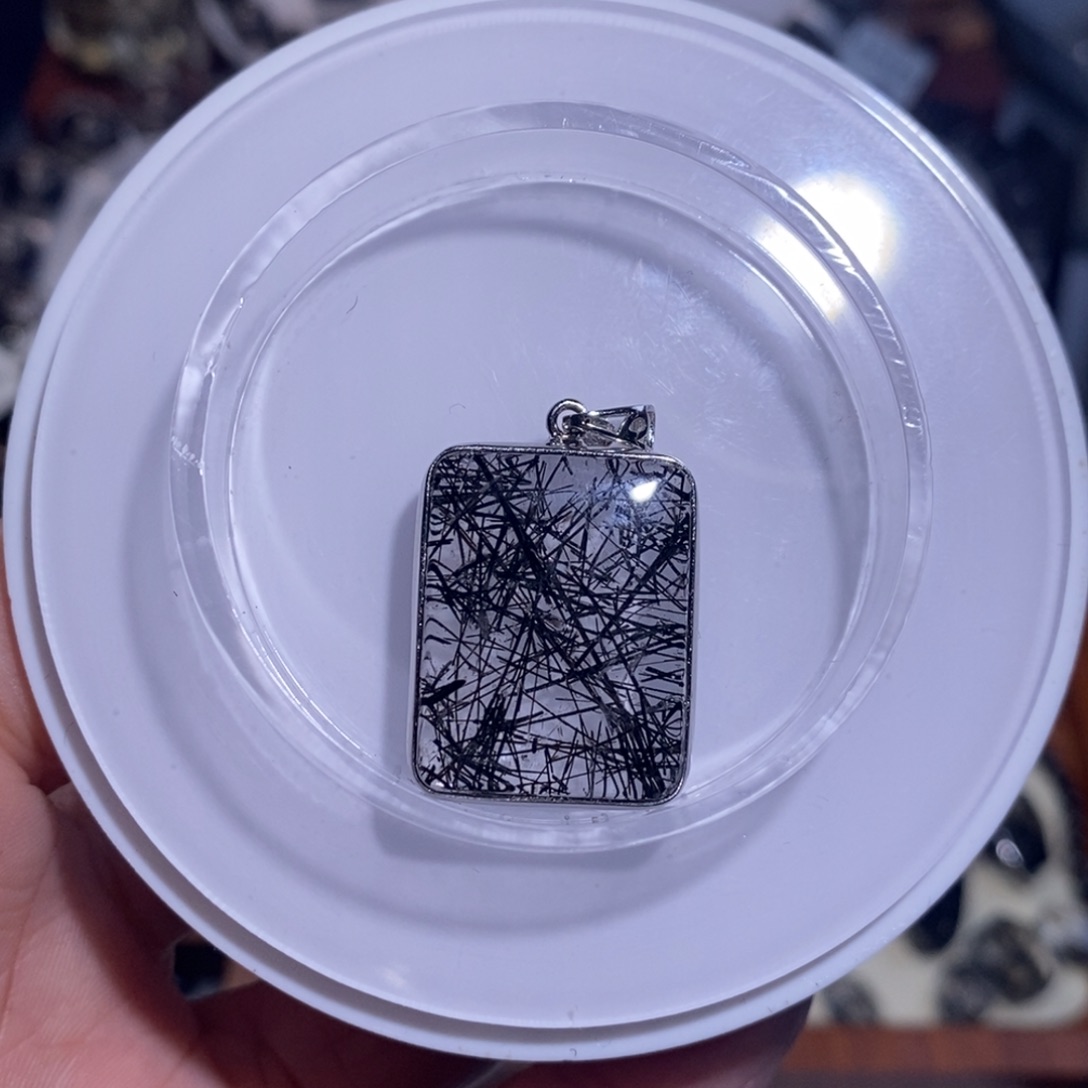 奔***奔手链未镶嵌水晶黑发晶无事牌28×20×7.7全透体满发蕾丝
