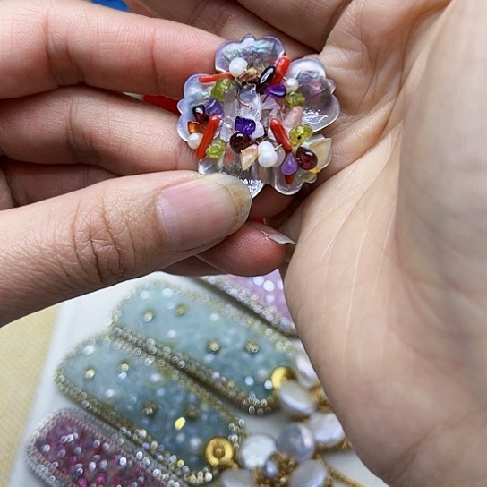 淡水珍珠胸饰银S925镶嵌