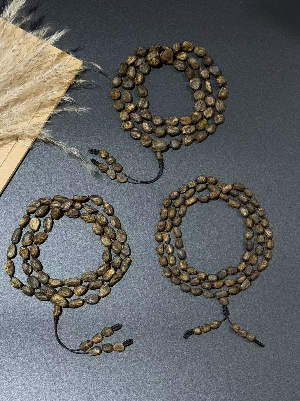 沉香严选+紫棋 随型多圈沉香手串（多样性发其一）