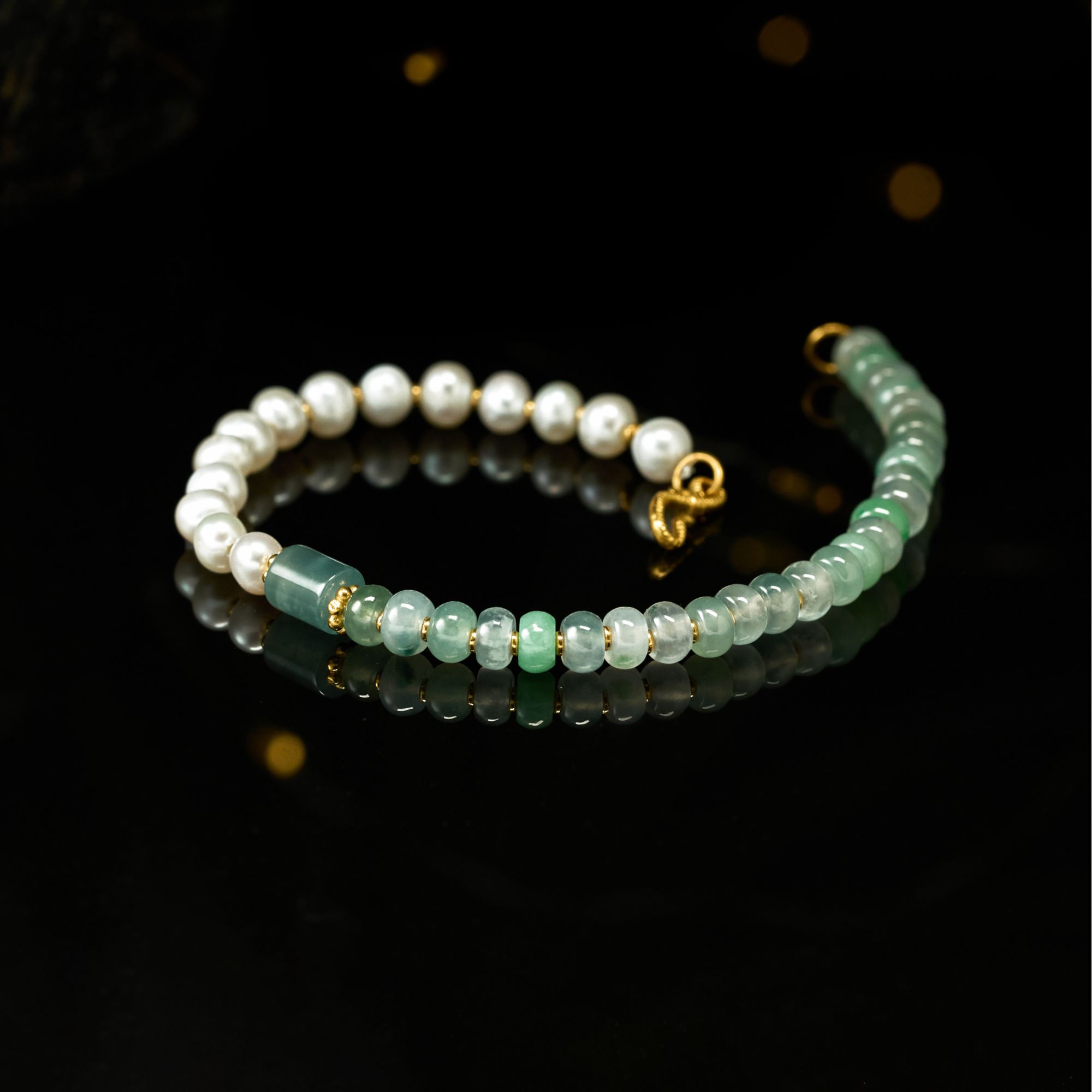 宜轩珠宝天然翡翠A货飘花款轻奢绿色单圈气质