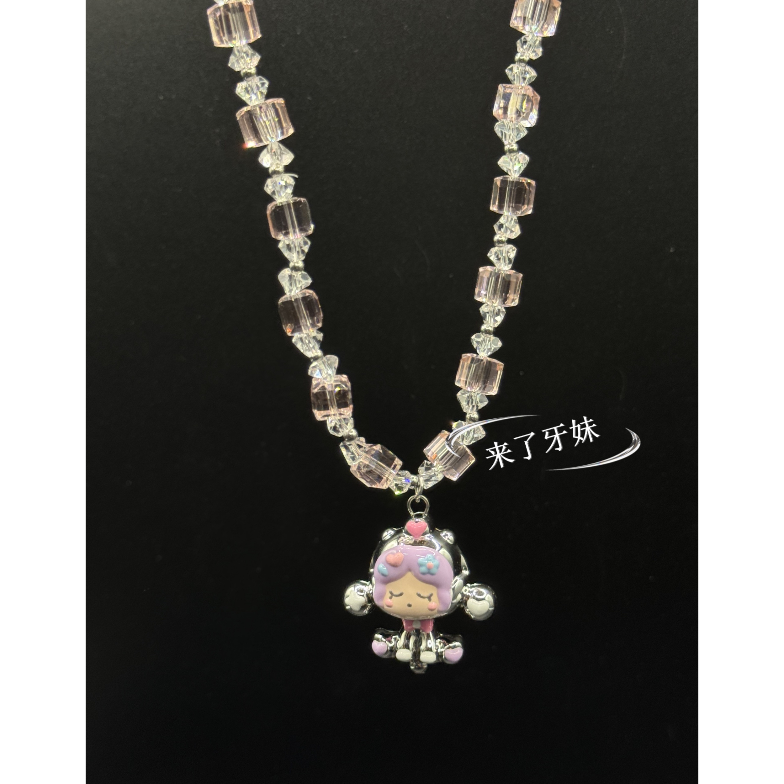 合金项链 方糖链条玩偶项链XL413轻奢时尚百搭小众欧美