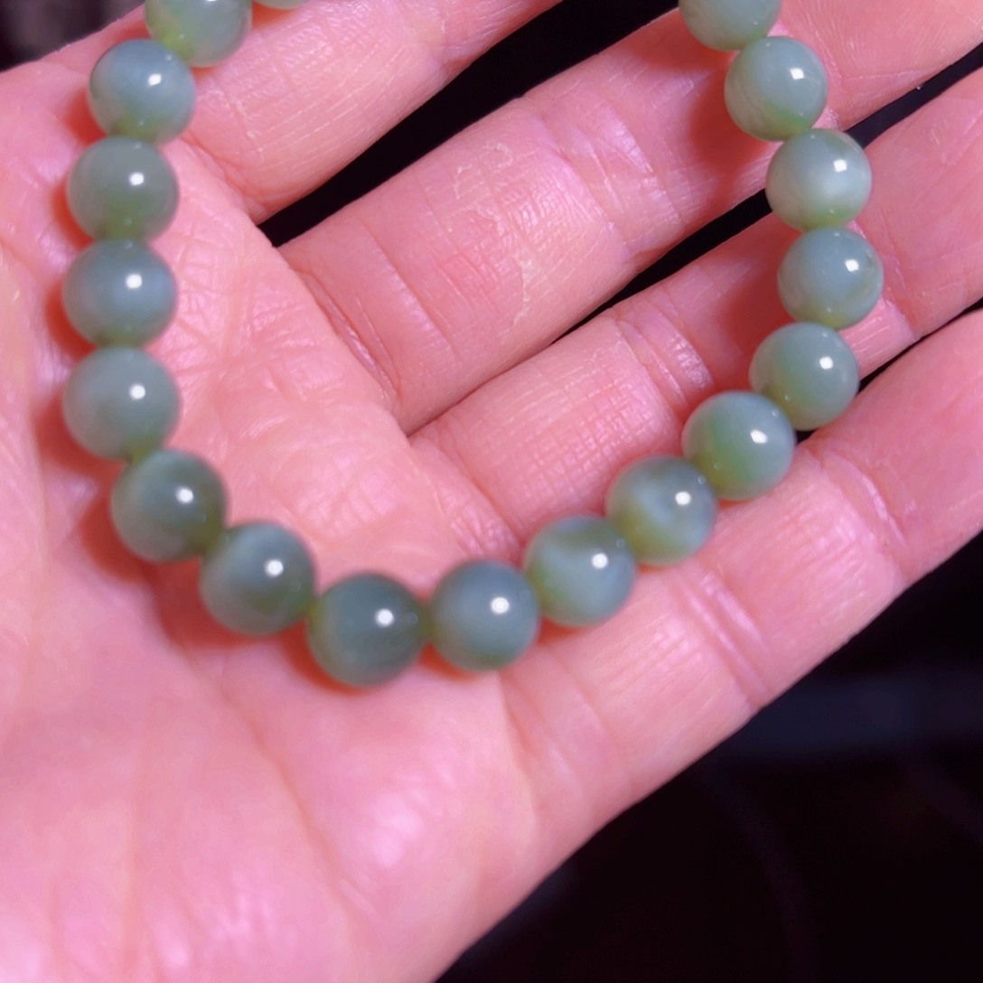 和田玉手串未镶嵌沙****鱼