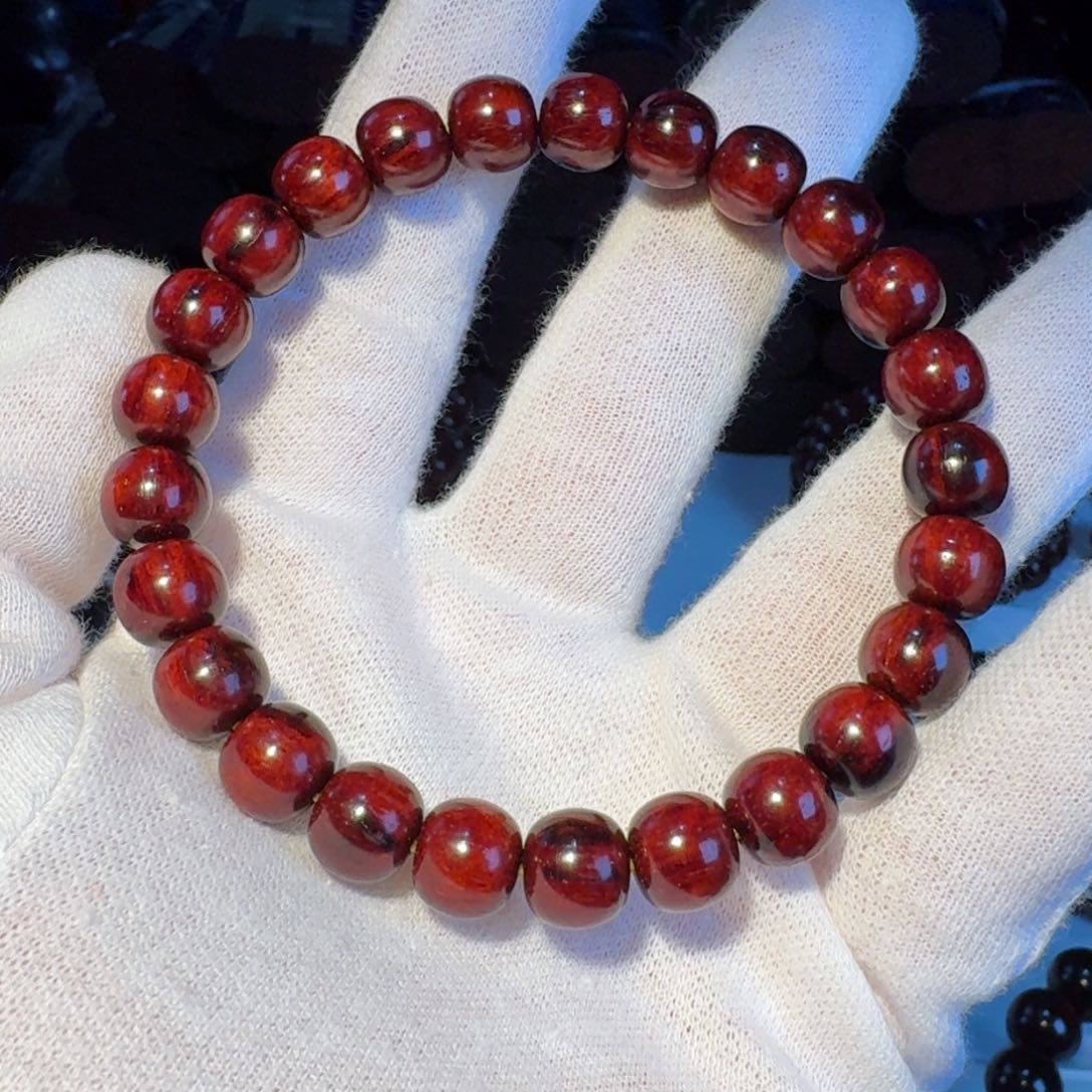 小叶紫檀手串/手链婳*高精尖极限弧极高油密日本三味线古琴料