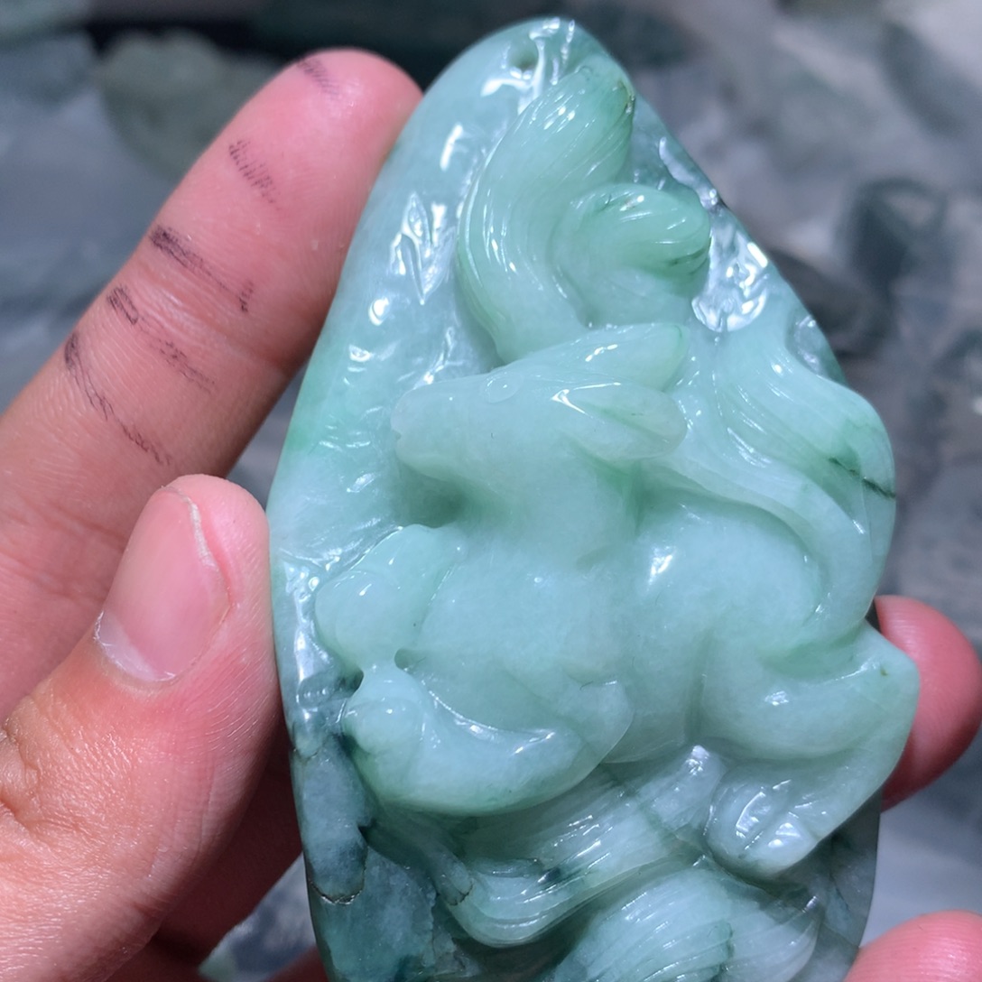 翡翠未镶嵌颈饰保真天然a货翡翠